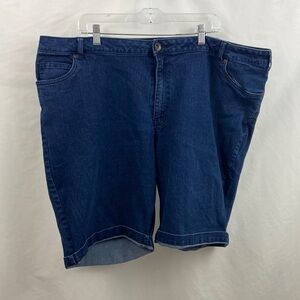 Denim 24/7 Plus Size Cuffed 24W Blue Jean Shorts